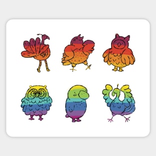 Rainbow birds Sticker